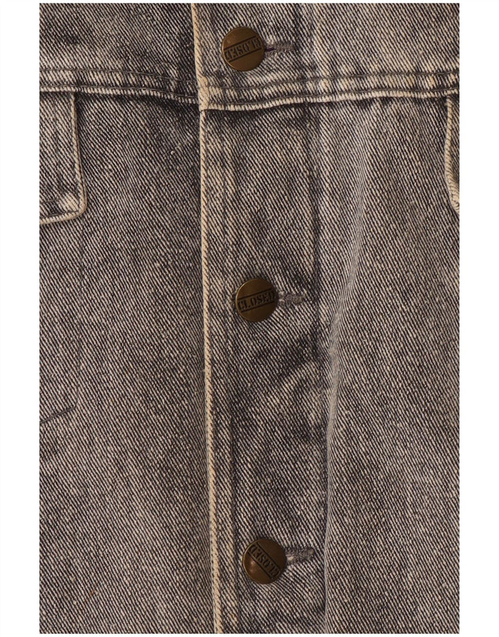 LUKKET Dame Oversized denimjakke UK 14 Large Grå