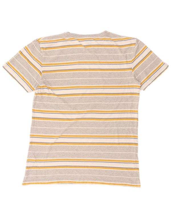 Quiksilver herre T-shirt top mellemgrå stribet bomuld