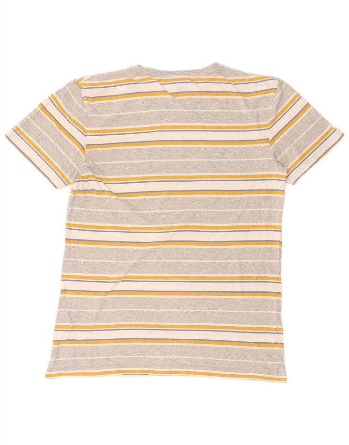 Quiksilver herre T-shirt top mellemgrå stribet bomuld