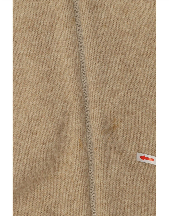 Zara Herre Cardigan Sweater Stor Beige Uld