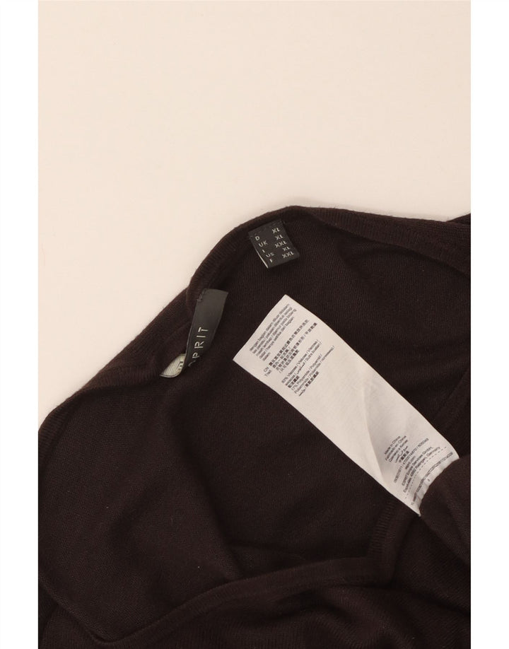 Esprit Womens Longline Oversized T-Shirt Top UK 18 XL Brun Viscose