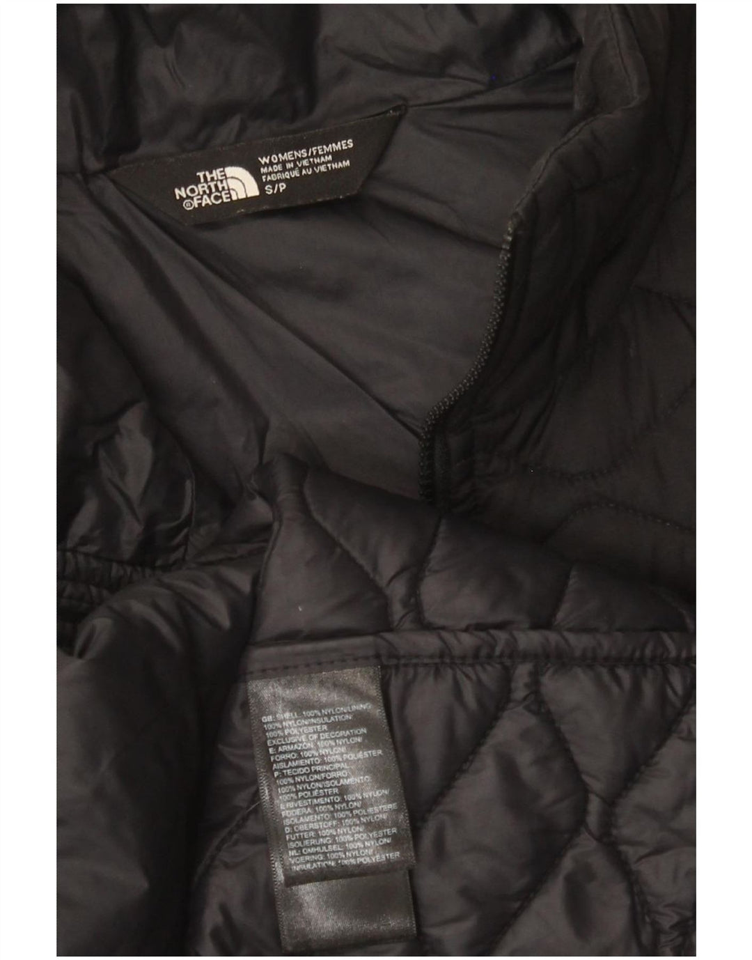 The North Face Quiltet jakke til kvinder UK 10 Lille sort nylon