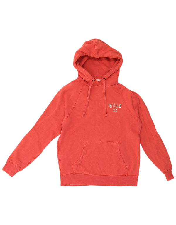 Jack Wills Grafisk hættetrøje til kvinder UK 8 Lille rød bomuld