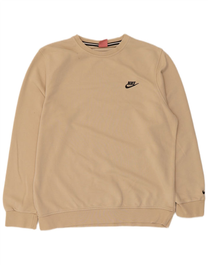 Nike Dame Sweatshirt Jumper UK 20 2XL Beige Bomuld