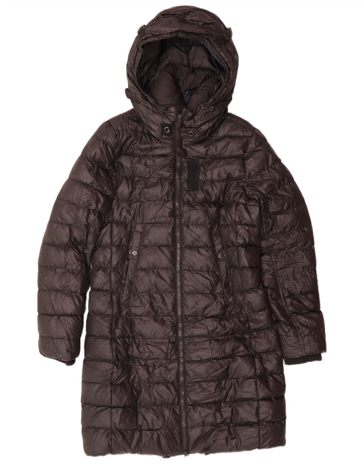 G-STAR Polstret frakke med hætte til kvinder UK 14 Medium Sort Polyester