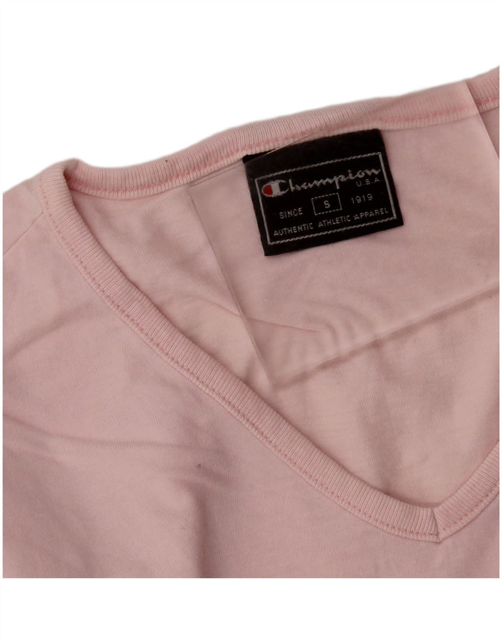 CHAMPION Dame Grafisk T-Shirt Top UK 10 Small Pink