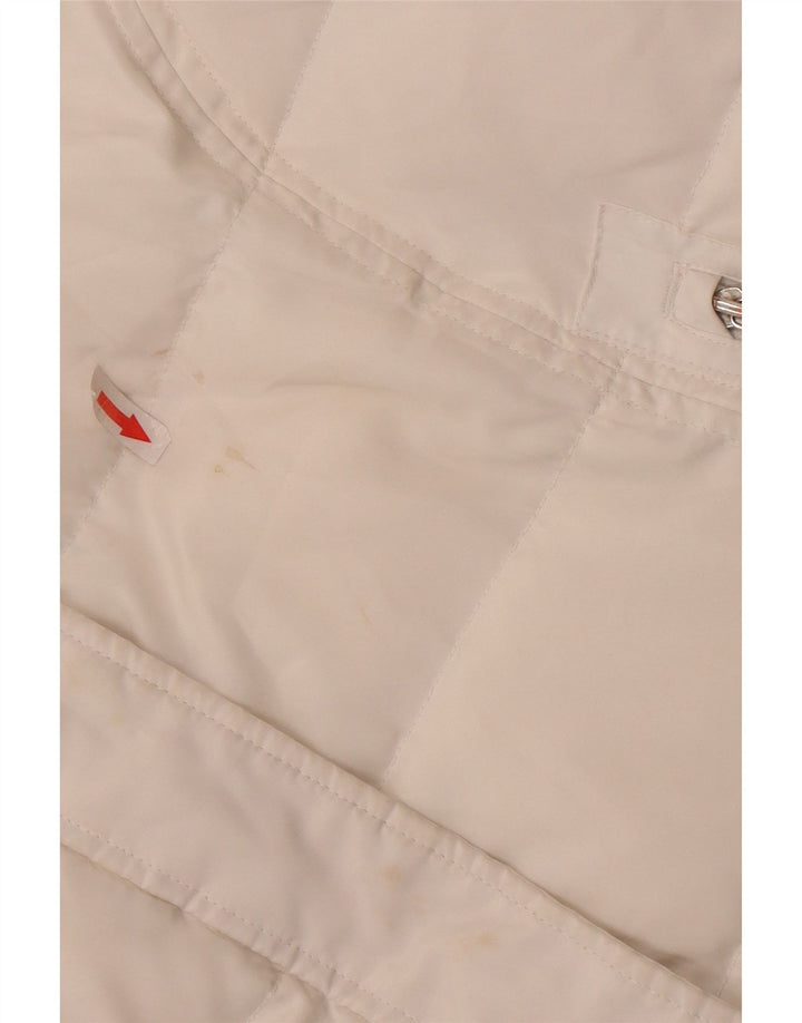 Calvin Klein Polstret hættejakke til kvinder UK 16 Stor hvid polyester