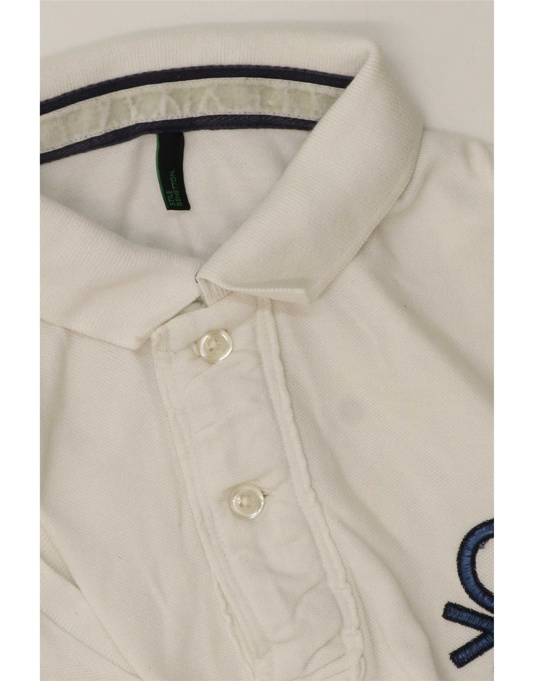 Benetton Herre Polo Shirt Medium White