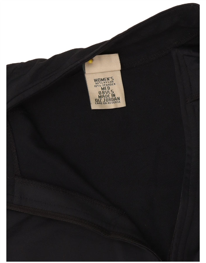 L.L.Bean Dame Pullover med lynlås-hals Træningsdragt Top UK 14 Medium Sort Nylon