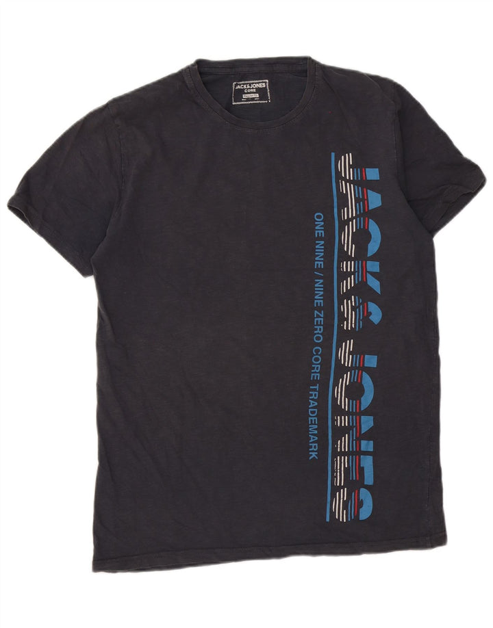Jack & Jones Herre Regular Fit Grafisk T-Shirt Top Stor Grå Bomuld
