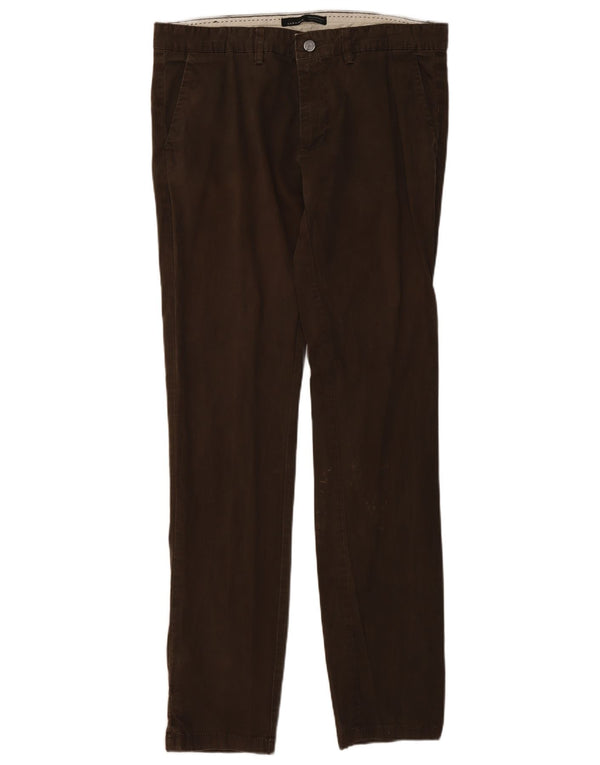 Zara Herre Slim Chino Bukser EU 44 Large W34 L34 Brun Bomuld