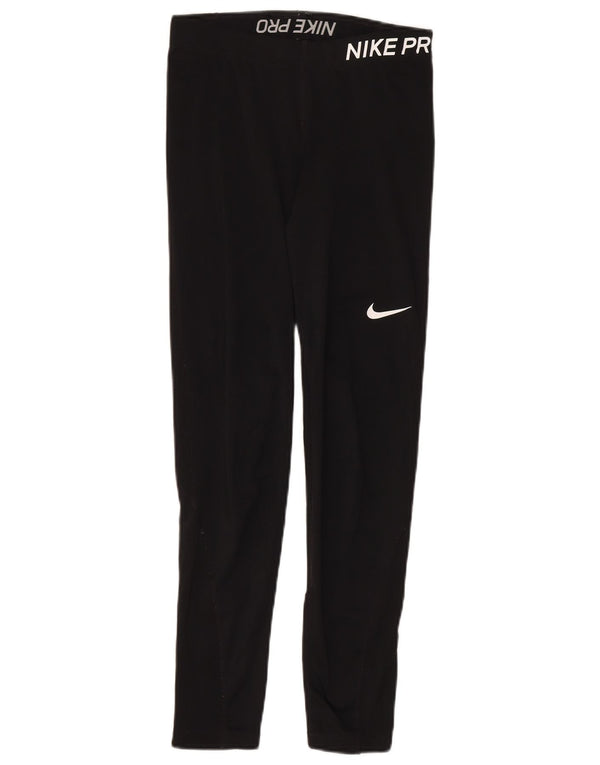 Nike Dame Slim Fit Leggings UK 14 Medium Black Polyester Sports