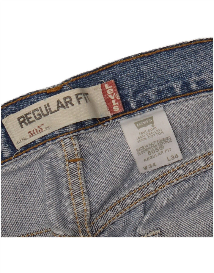 LEVI'S Herre 505 Regular Fit Straight Jeans W34 L34 Blå