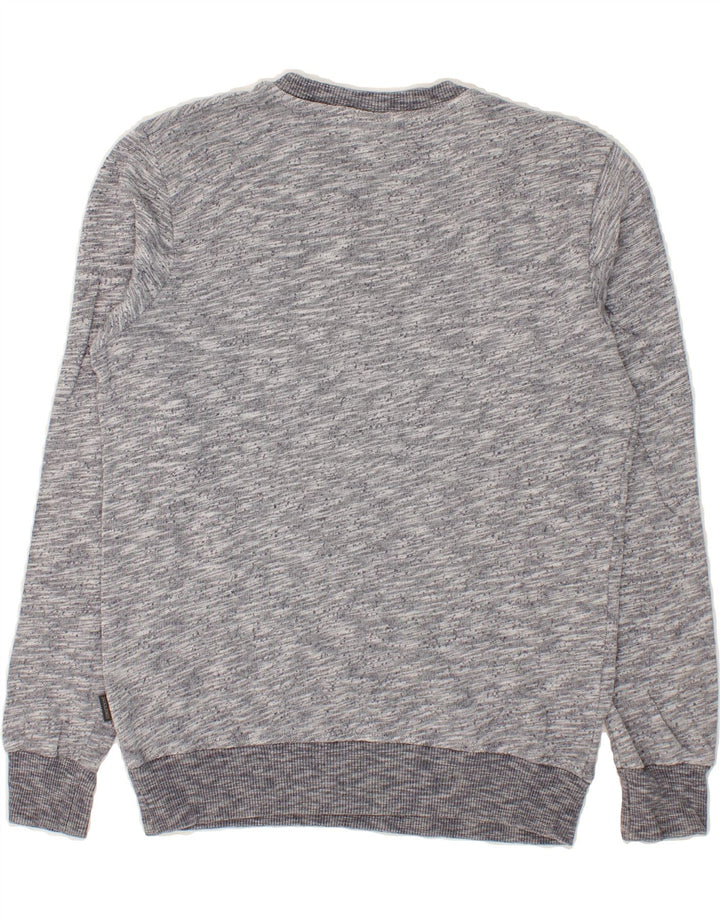 JACK & JONES Mens Graphic Sweatshirt Jumper Medium Grey Flecked Cotton Vintage Jack & Jones and Second-Hand Jack & Jones from Messina Hembry 