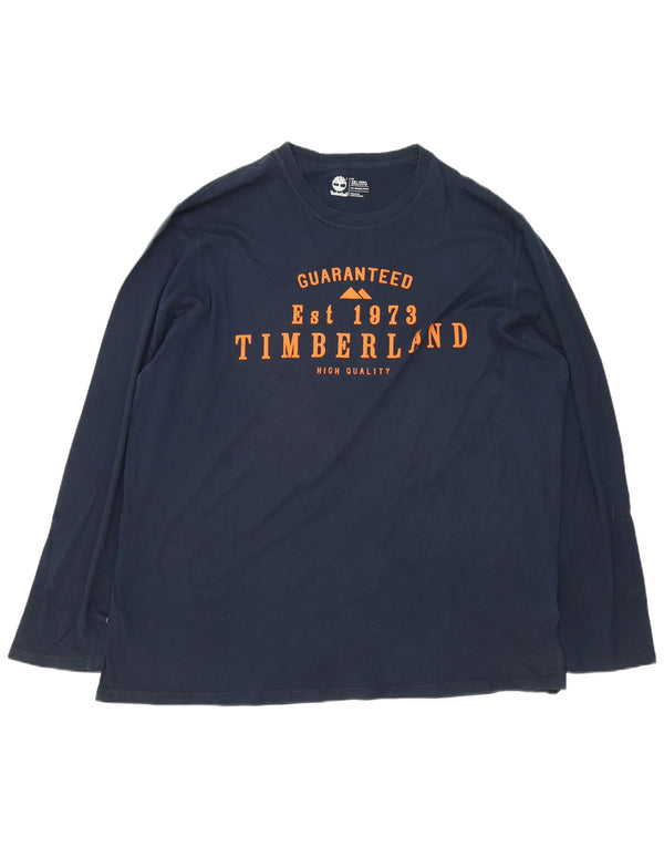 Timberland Herre Regular Fit grafisk top langærmet 3XL marineblå bomuld