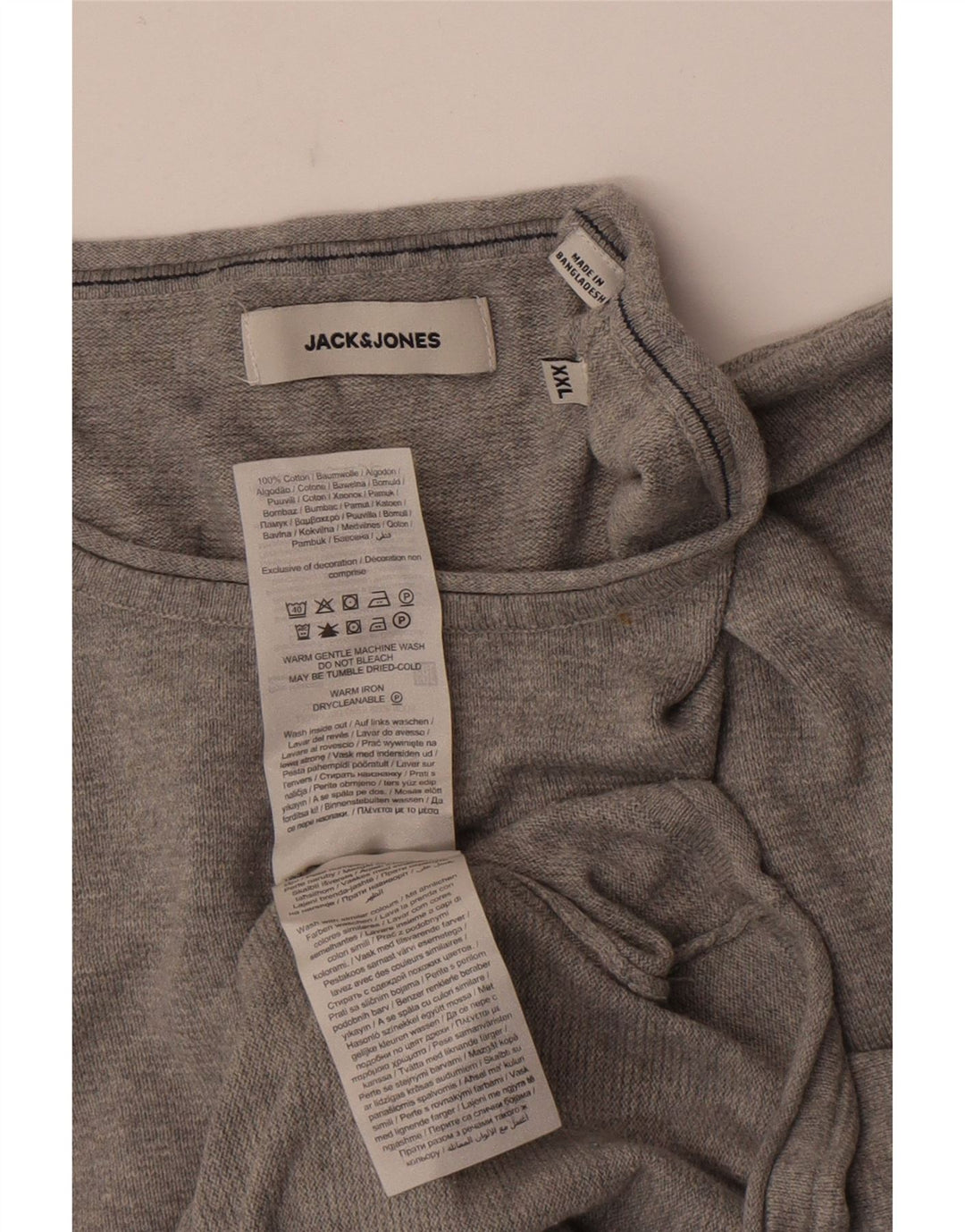 Jack & Jones herre sweater med rund hals 2XL grå