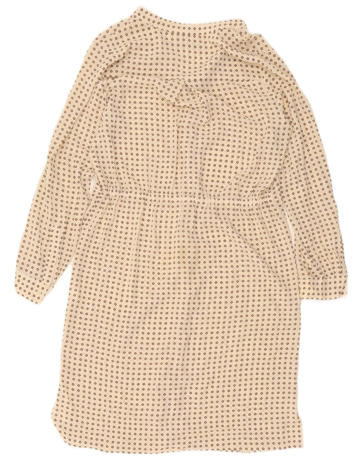Zara skjortekjole til kvinder UK 14 Medium Beige Plettet