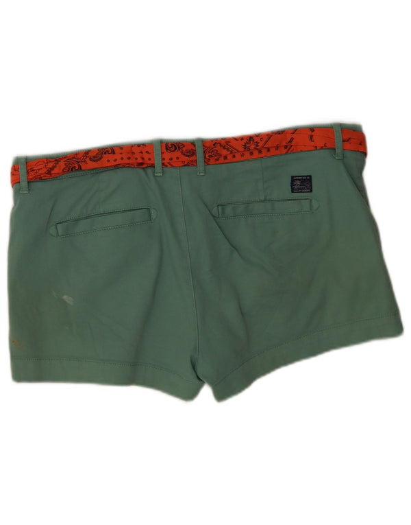 Superdry Womens Chino Shorts UK 16 Large W40 Green Cotton