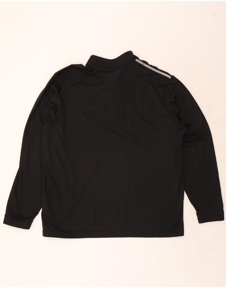 Adidas Herre Zip Neck Pullover Træningsdragt Top XL Sort Polyester
