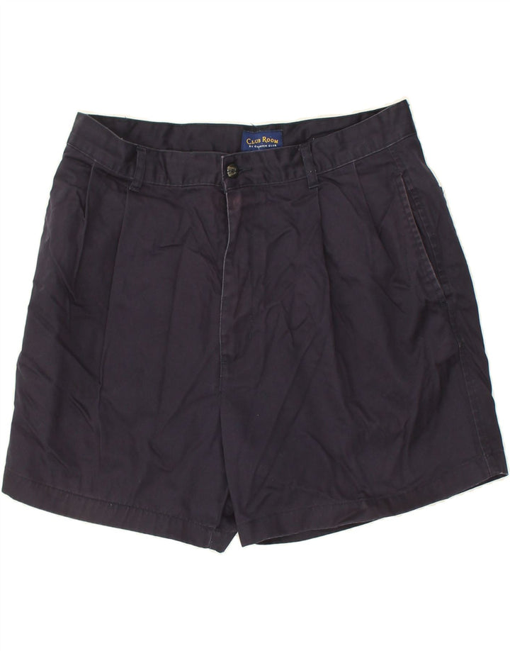 VINTAGE Womens Chino Shorts W34 Large  Navy Blue Cotton | Vintage Vintage | Thrift | Second-Hand Vintage | Used Clothing | Messina Hembry 