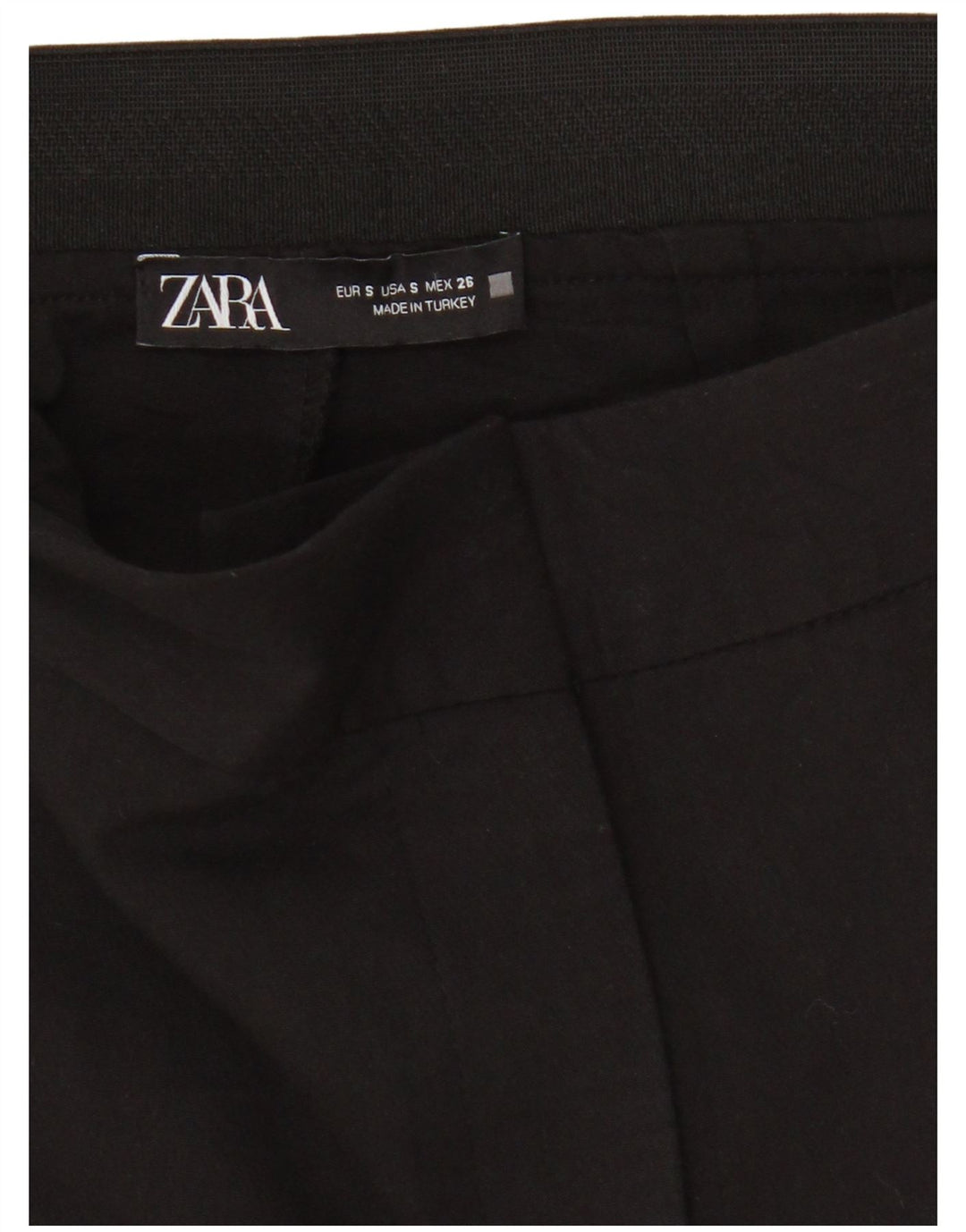 Zara Womens Cropped Trousers Small W26 L23 Sort
