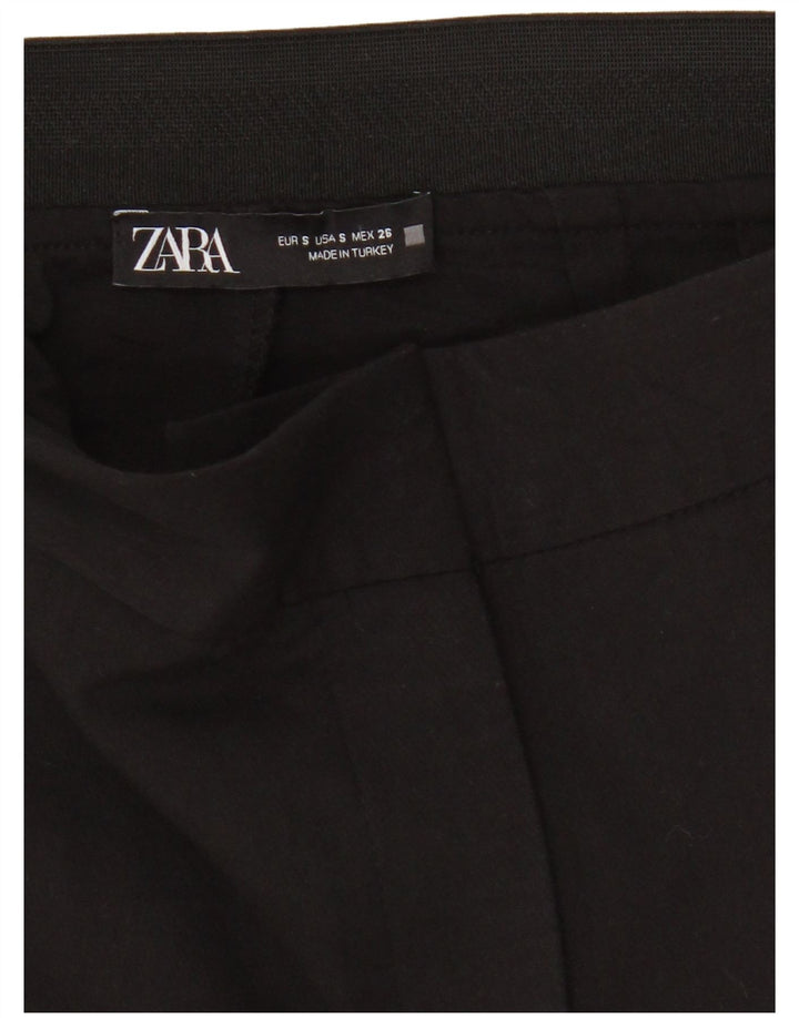 Zara Womens Cropped Trousers Small W26 L23 Sort