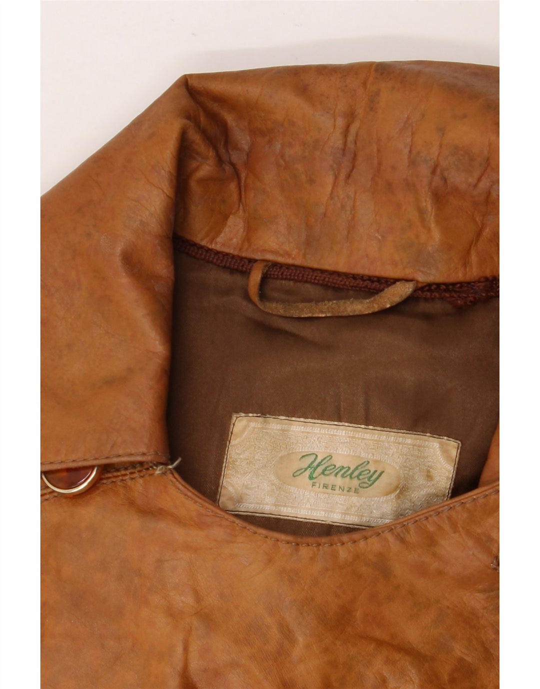 Vintage læderfrakke til kvinder UK 10 Small Brown