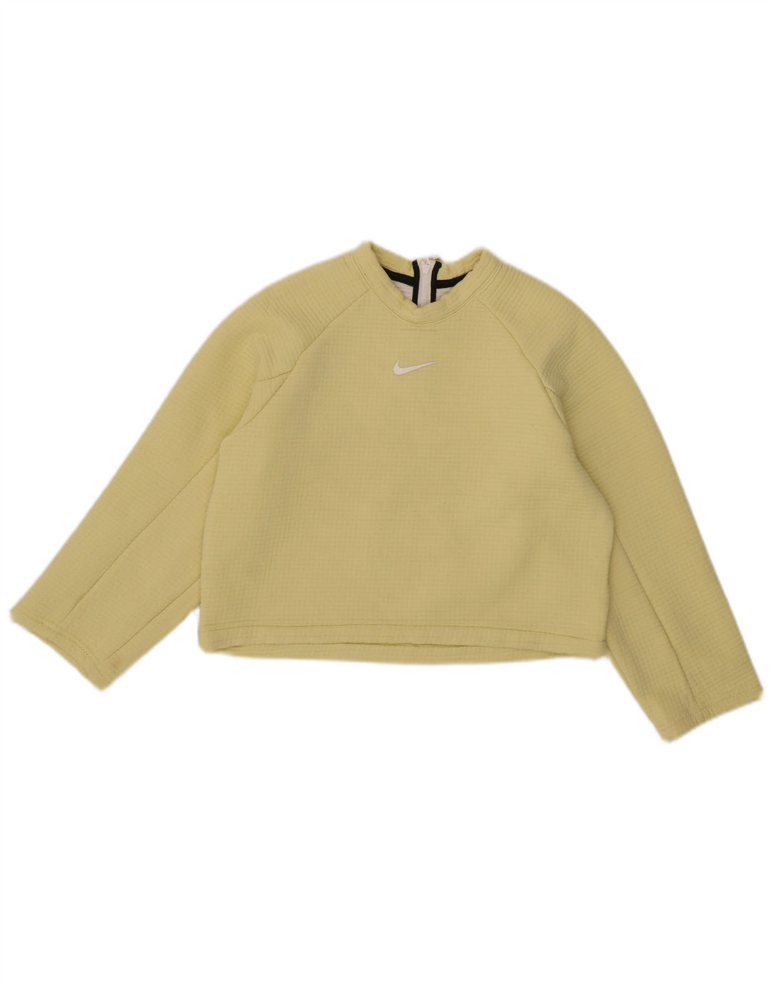Nike Womens Crop Sweatshirt Jumper UK 10 Small Yellow