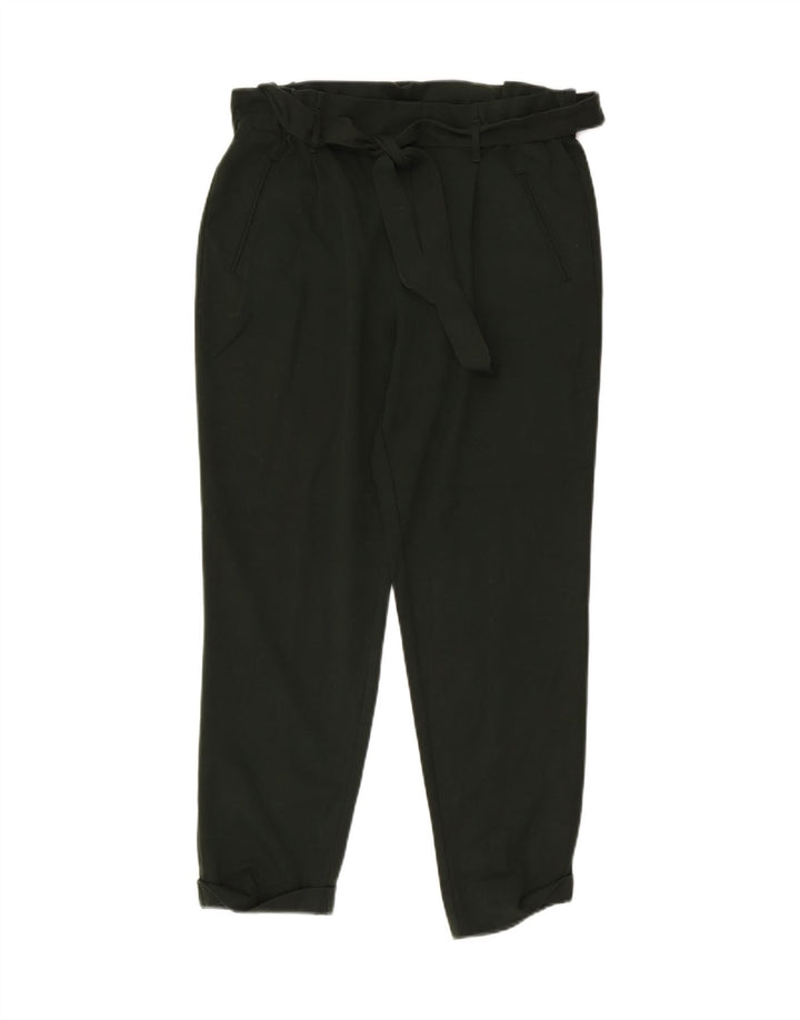 Zara Womens Tapered Cropped Trousers Large W34 L25 Green Polyester