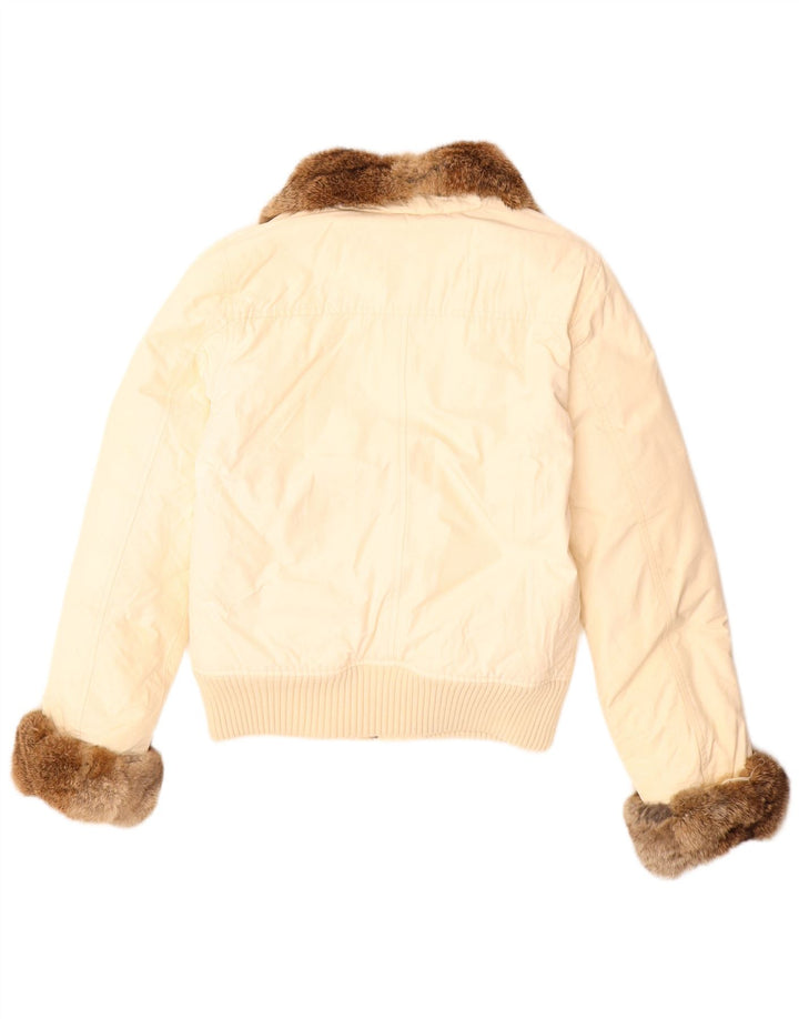 Woolrich polstret jakke til kvinder UK 10 Lille beige bomuld