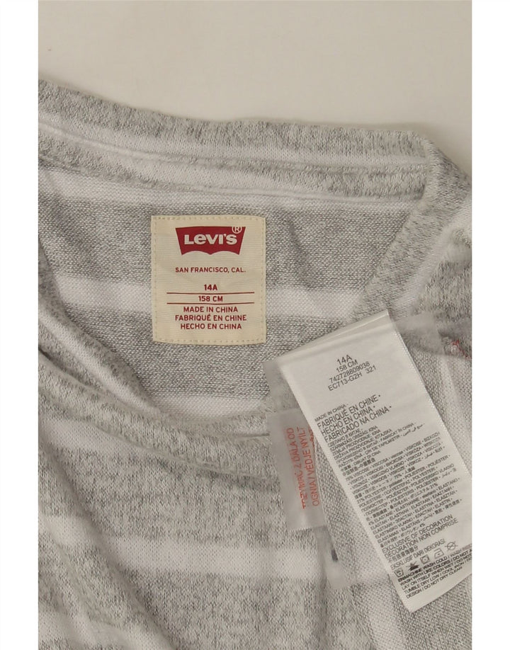 Levi's Girls Sweatshirt Jumper 13-14 år Gråstribet viskose