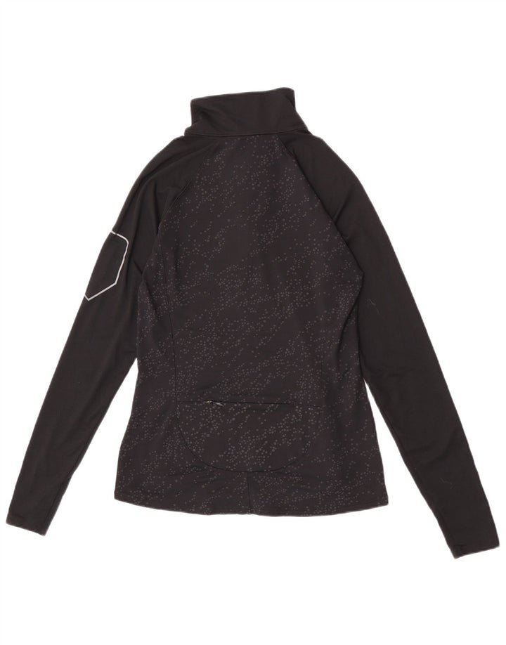 Under Armour Dame Pullover Træningsdragt Top UK 12 Medium Sort Plettet