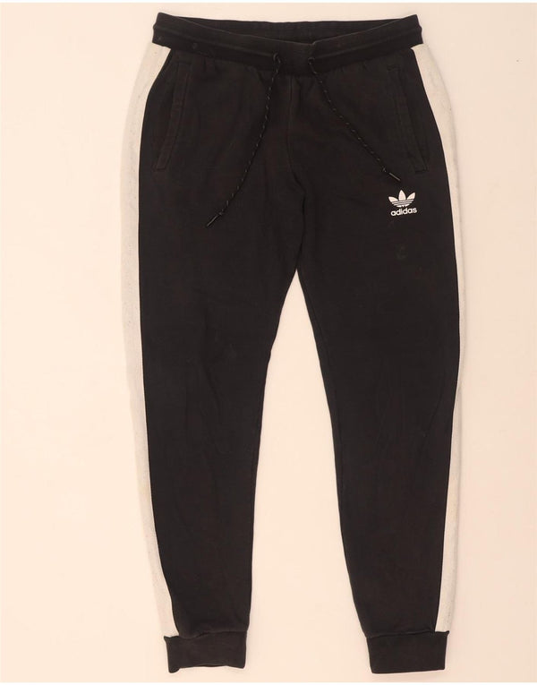 Adidas Mens Tracksuit Trousers Joggers Large Black Colourblock Cotton