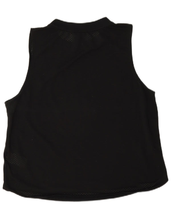 Adidas Dame Se Through Grafisk Vest Top UK 16/18 Large Black Bomuld