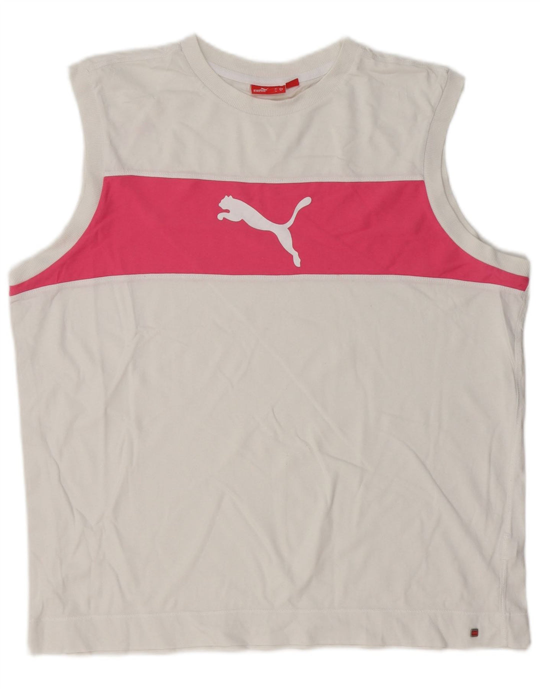 PUMA Herre grafisk vest Top XL Hvid Colourblock Bomuld