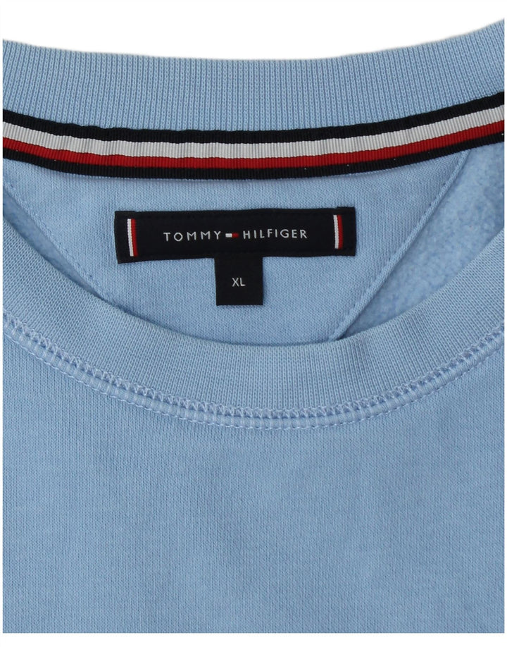 TOMMY HILFIGER Grafisk sweatshirt til mænd XL Blå bomuld