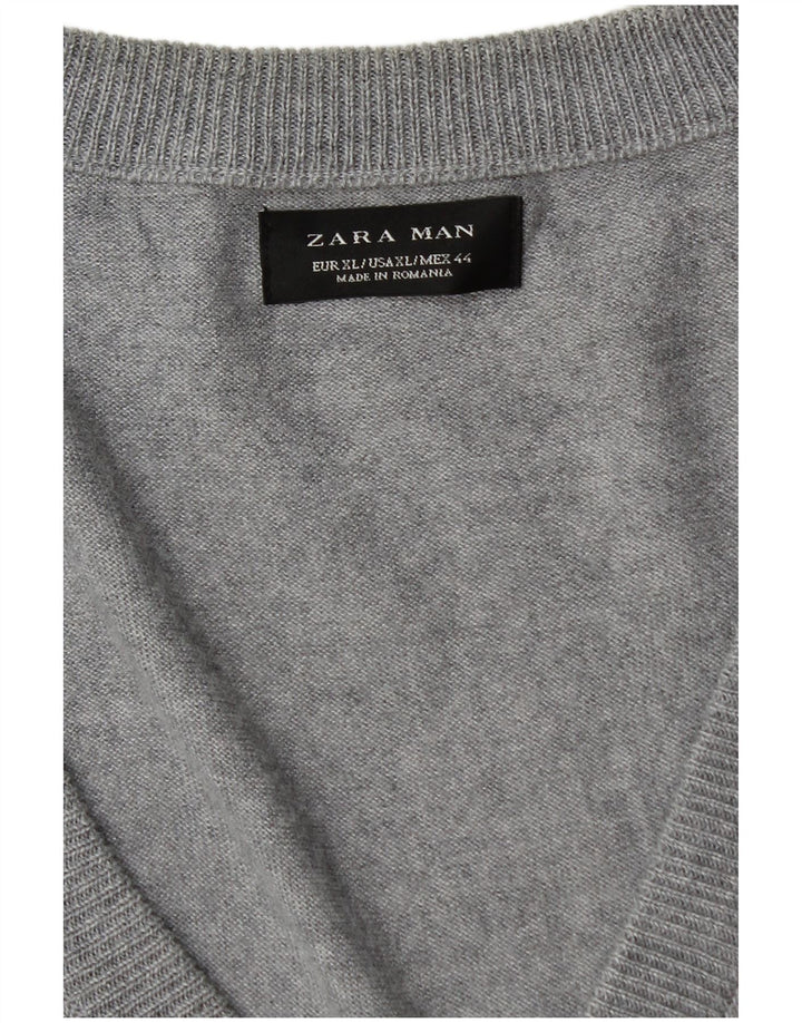 Zara Herre Cardigan Sweater XL Grå