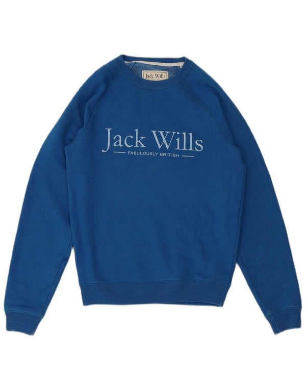 Jack Wills Herre Graphic Classic Fit Sweatshirt Jumper XS Blå Bomuld