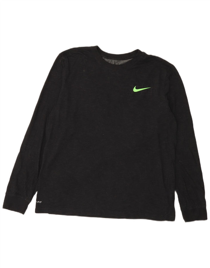 Nike Herre Dri Fit Grafisk Top Langærmet Stor Sort Bomuld