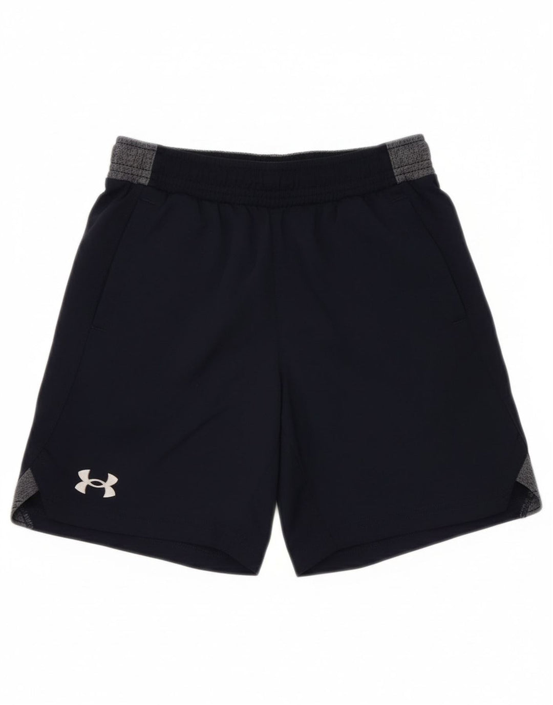 Under Armour Boys Sports Shorts 7-8 år Small Navy Blue Colourblock