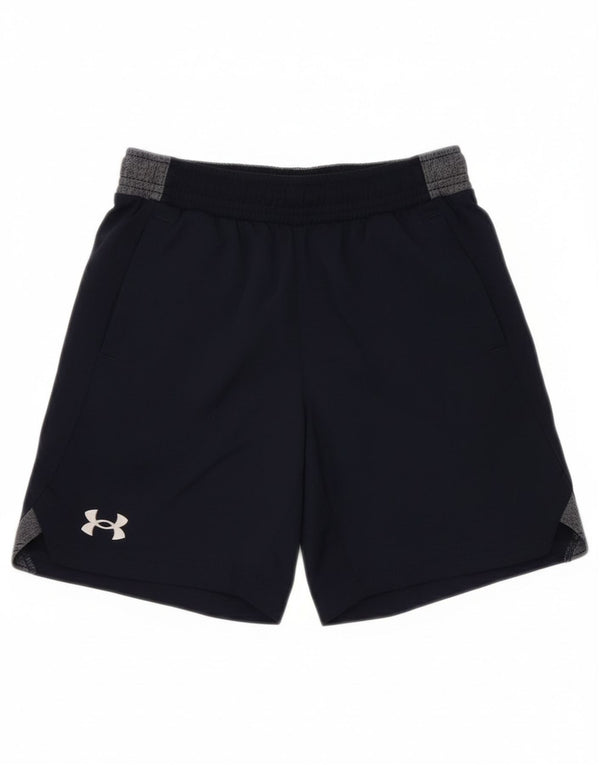 Under Armour Boys Sports Shorts 7-8 år Small Navy Blue Colourblock