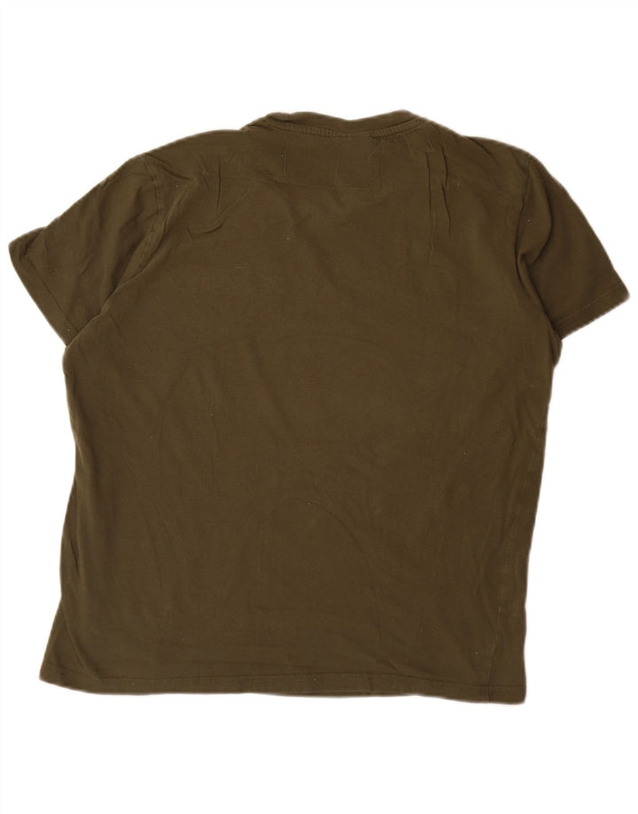 Champion Kvinder Oversized Grafisk T-Shirt Top UK 10 Small Khaki
