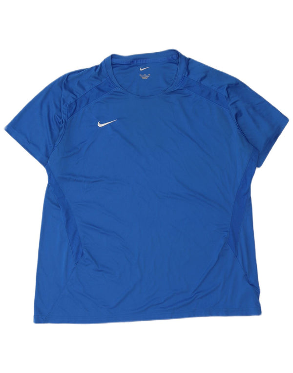 NIKE Mens T-Shirt Top 2XL Blue Polyester