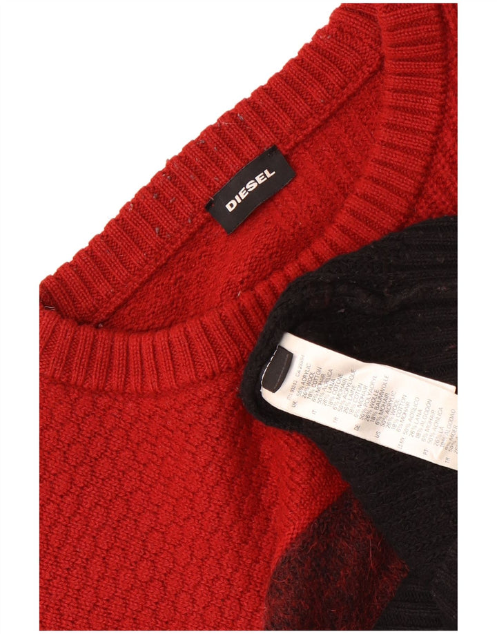 Diesel Herre Crew Neck Jumper Sweater Medium Multicolored Colourblock