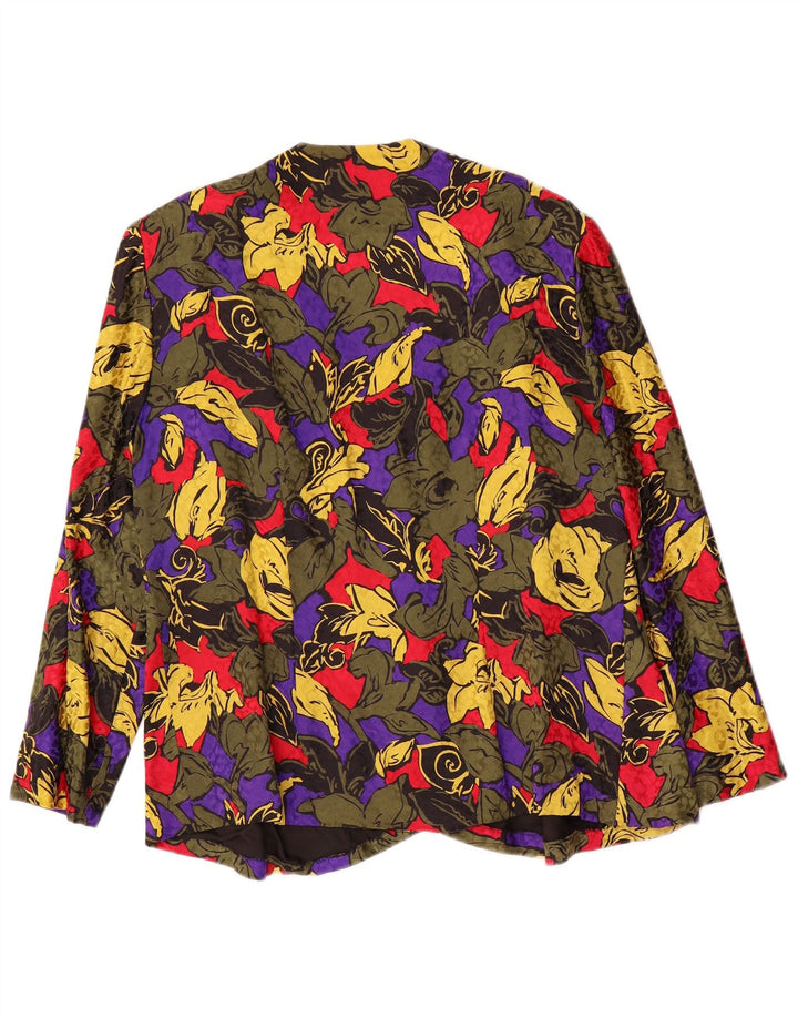Vintage kvinders abstrakt mønster blazerjakke UK 16 Large Multicolor