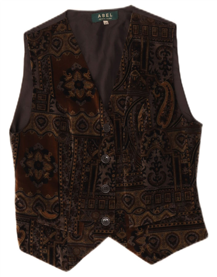 Abel Dame Velvet Vest IT 42 Medium Brun Paisley