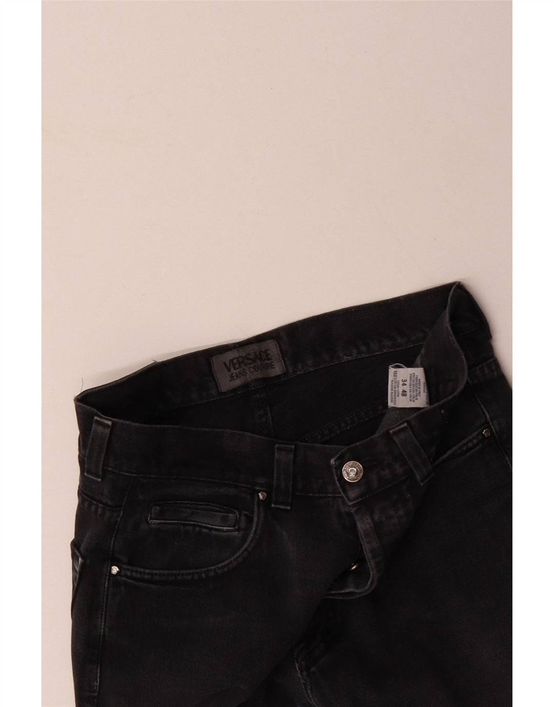 VERSACE Straight jeans til mænd W34 L31 Grå bomuld