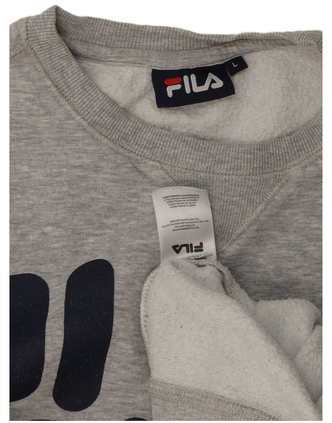 Fila Herre Grafisk Sweatshirt Jumper Stor Grå Flecked Bomuld