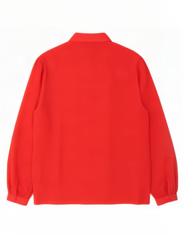 Vintage pigeskjortebluse 11-12 år rød polyester