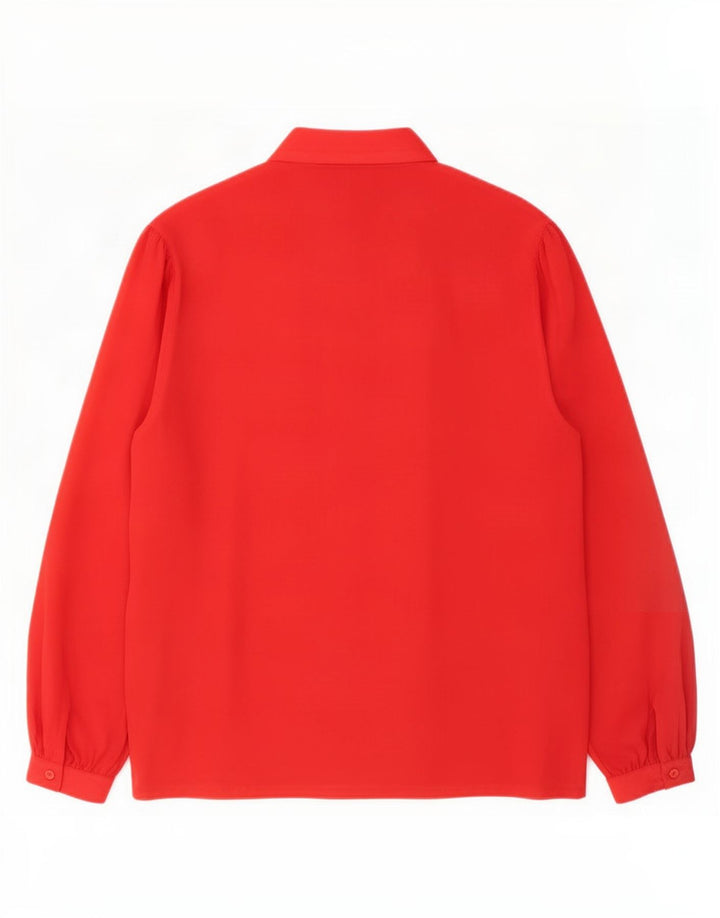 Vintage pigeskjortebluse 11-12 år rød polyester